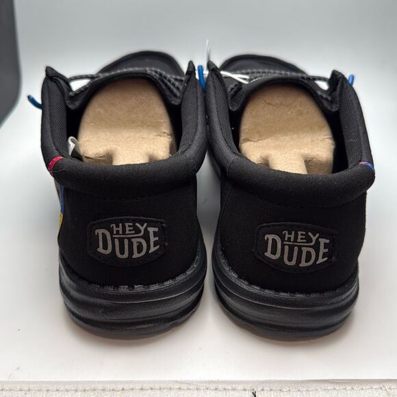 HEYDUDE NASCAR Wally MENS SIZE 10 Black Shoes NEW With Box - Picture 4 of 7